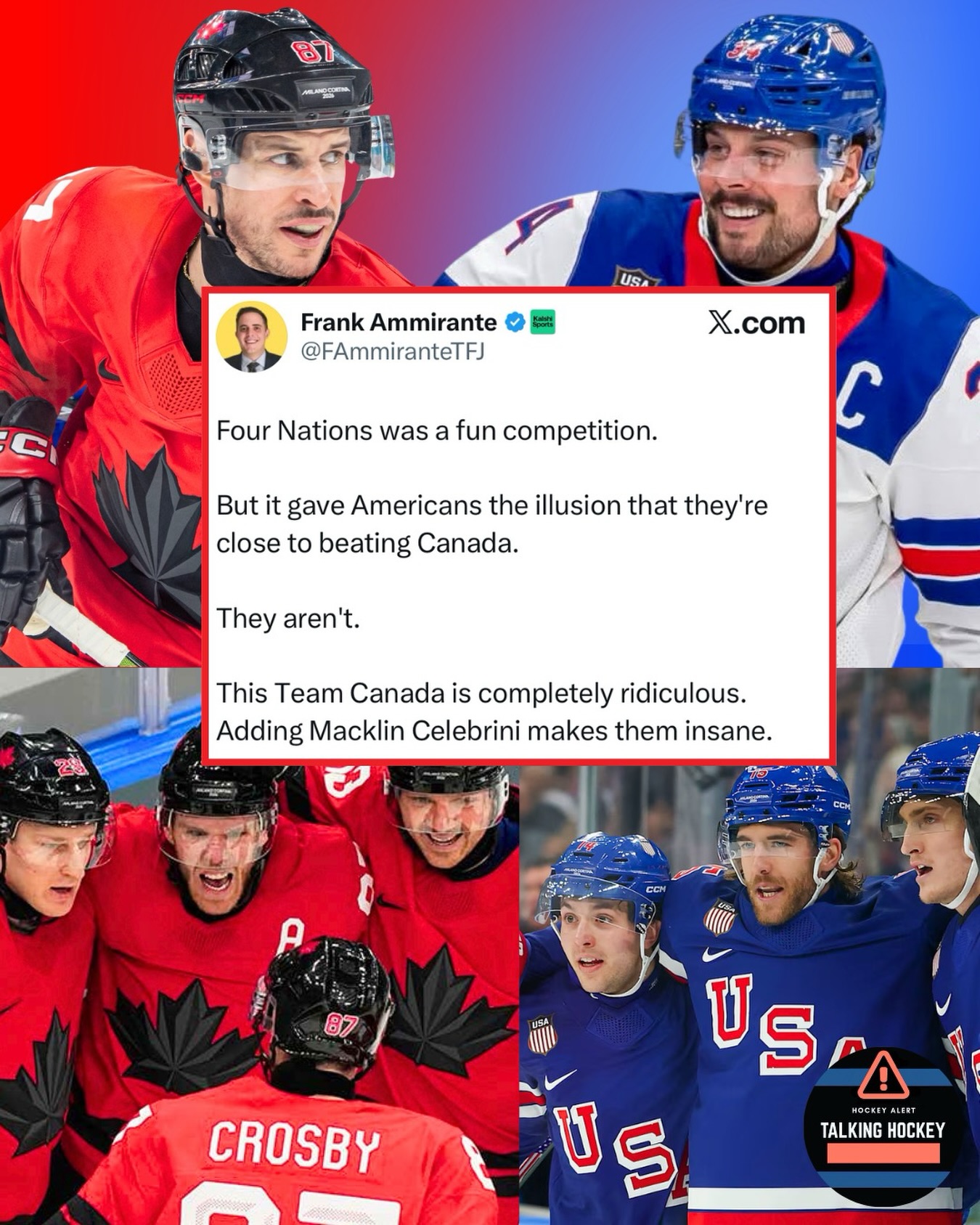 How does this team Canada compare to the USA?

Cr: @fammirantetfj 

Check out our story for more analysis!

For more like this follow @talkinghockey