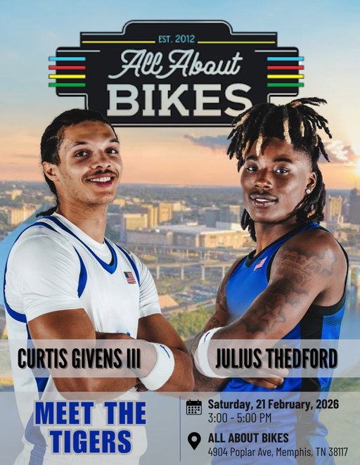 @allaboutbikesllc 

Join us there on Saturday, February 21st from 3–5PM for a meet & greet. Come by to say hello, grab a photo, and check out some of the best bikes in Memphis while you’re there.

See you this weekend!