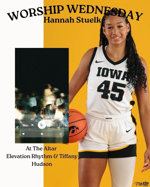 Worship Wednesday brought to you this week by @hannahstuelke a 4th year on the Iowa Women’s Basketball team!

Song: At The Altar