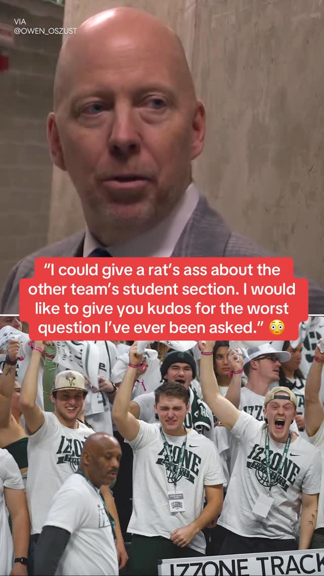 UCLA HC Mick Cronin was NOT happy being asked about Michigan State’s student section 😡

#basketball #cbb #collegebasketball