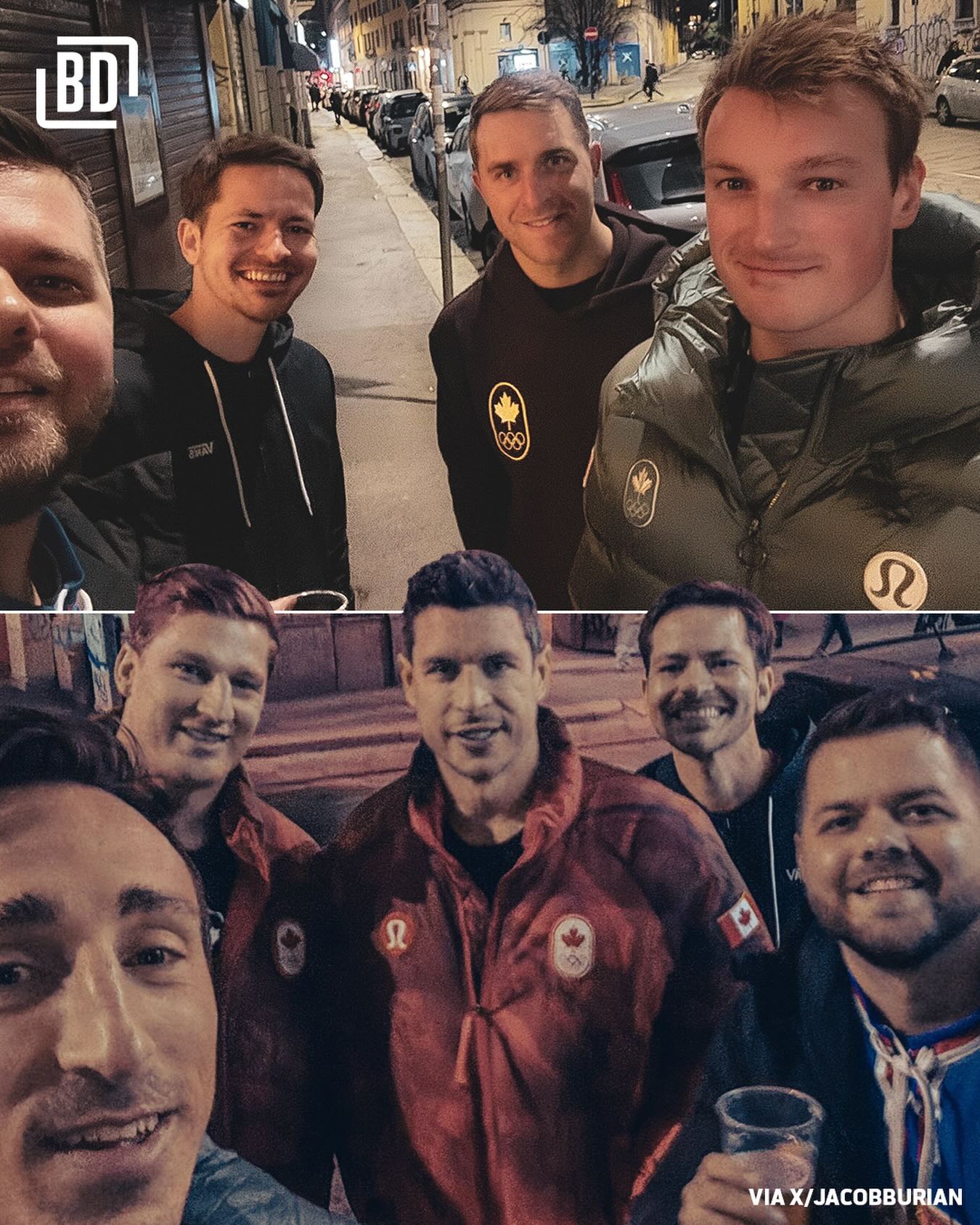 Imagine walking through the streets of Italy and you keep running into members of Team Canada’s Men’s hockey team. 😂🇨🇦 #MilanoCortina2026 

📸: X/JacobBurian