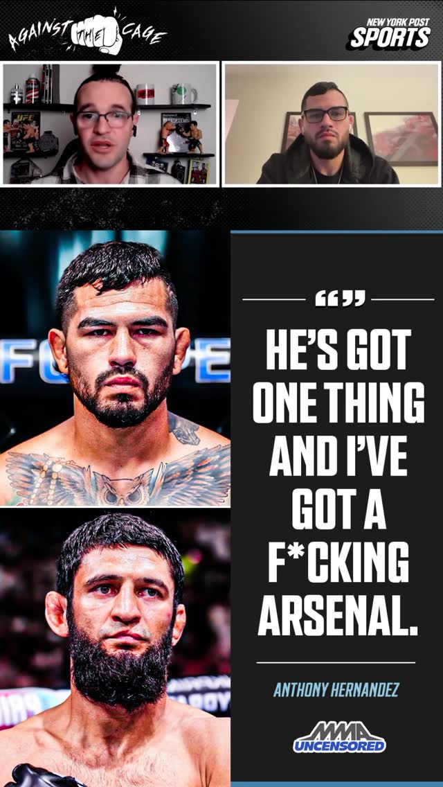 Anthony Hernandez does not care where the fight goes with UFC champion Khamzat Chimaev🏆

“Our grappling defense is really good, so I think I can force Khamzat to stay on his feet. I don’t give a f**k where the fight goes, he’s got one thing and I’ve got a f**ng arsenal. I want my time to prove that I’m the champion, clear out the division, and you’ll probably never see me again ’cause I’m out.”

Via: @nypostsports @ilovebamf