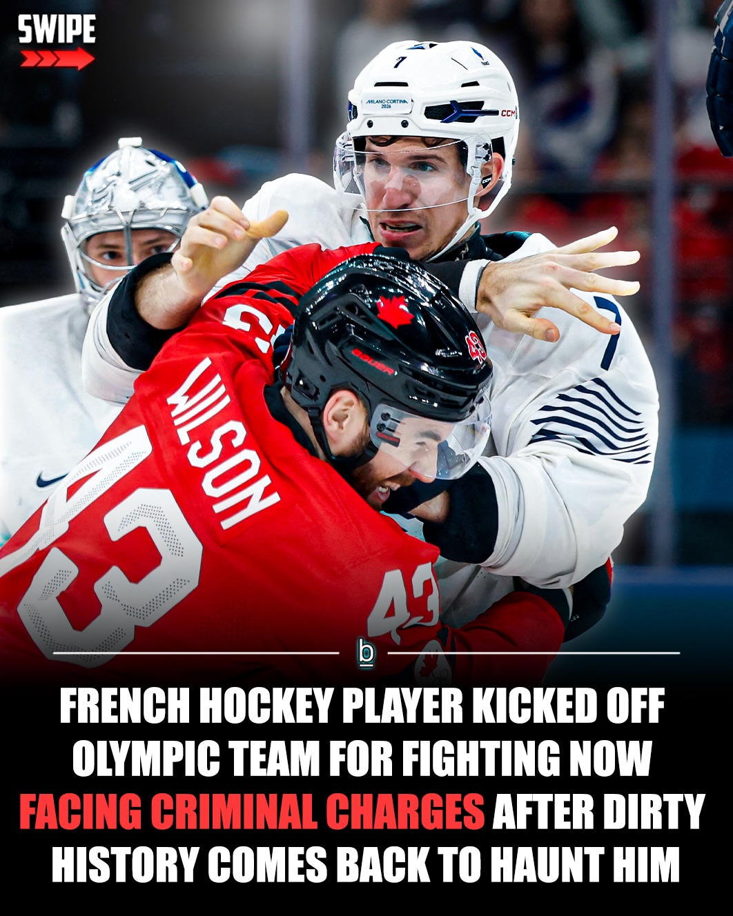 France’s men’s hockey team crashed out of the Winter Olympics after losing to Germany, but the bigger story is surrounding defenseman Pierre Crinon. 🏒

The 30 year old was kicked off the team after getting ejected for fighting Tom Wilson, which came after he answered for an elbow to Nathan MacKinnon during a brutal 10 to 2 loss to Canada. 🇨🇦 

While international officials did not add extra punishment beyond the automatic game misconduct, his own team decided his behavior crossed the line.

This also reopened old wounds. Back in November, Crinon sucker punched a goalie during a French league game, leaving him bloodied and earning a seven game suspension. 😬

Prosecutors originally dropped potential charges, but after seeing his latest outburst at the Olympics, they reversed course. Officials say his repeated violent incidents show he learned nothing from getting off the hook the first time. 🤔

Now Crinon has been ordered to appear in court on May 27 to face charges tied to intentional violence at a sporting event, with his glove being considered the weapon.

Follow 👉 @brobible for all things “dude” 😎

#olympics #hockey #guys #dudes #men