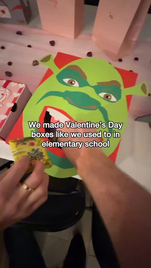 Save this so you remember for next year! We made Valentine’s Day boxes and brought everyone valentines cards like we used to in elementary school. We were thinking “remember when we made Valentine’s Day boxes back in the day?” and had the idea of bringing it back. 💘💌 #valentinesday #valentinesdayparty #valentinesdayideas #party #friends