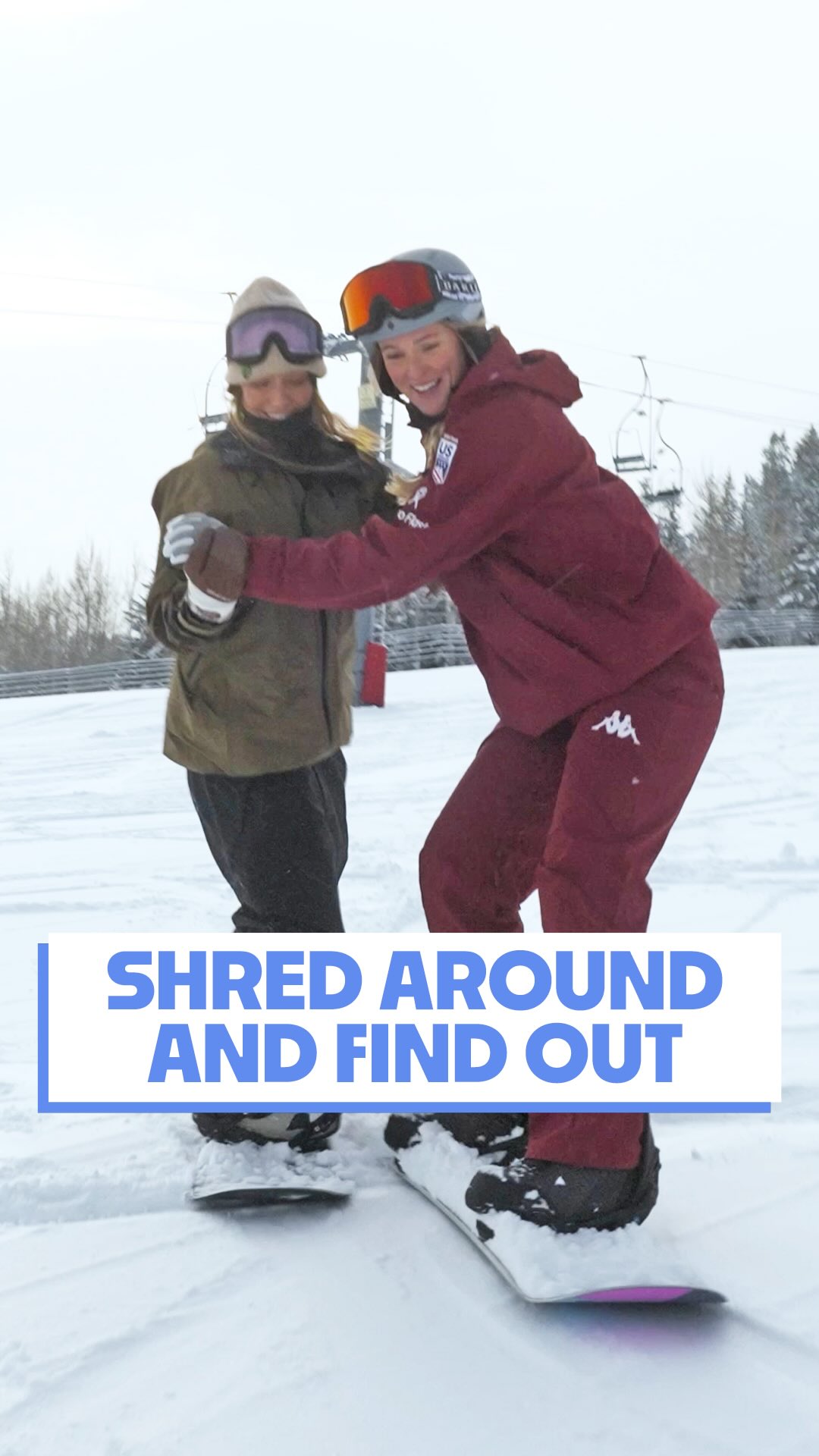 2x Olympic gold medalist @jamieanderson hits the slopes to show @kykelce how she carved her way to the #WinterOlympics. 🥇❄️

Drop in and send it with the latest FAFO episode, now streaming exclusively on @youtube. #sponsored @nbcolympics