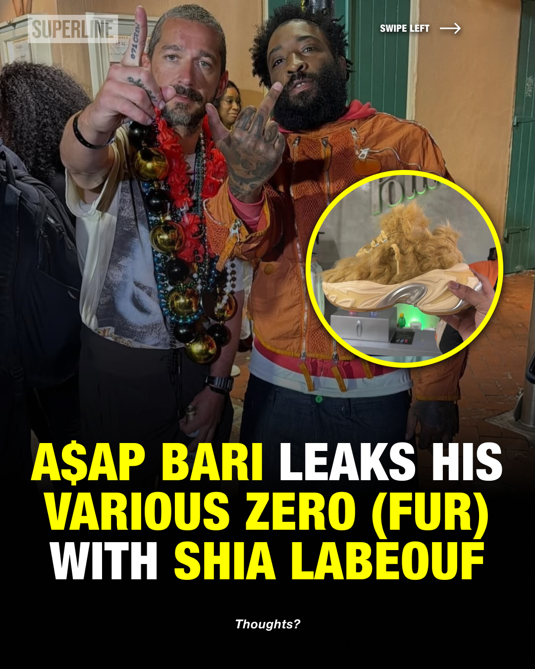 A$AP Bari leaks VARIOUS ZERO (FUR) with Shia Labeouf in New Orleans 👀 Thoughts⁉️⁠
⁠
@typevarious @liljupterr @asapbari