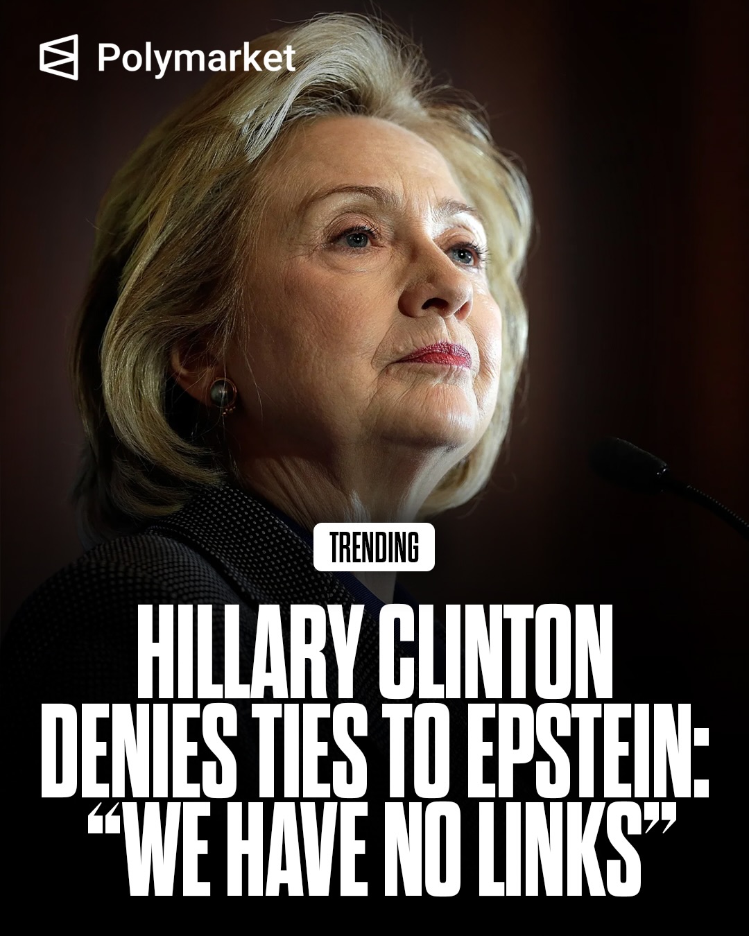 Hillary Clinton denied having any personal ties to Jeffrey Epstein as she pushed back against renewed scrutiny sparked by the release of millions of pages of government files related to the late sex offender. 

Speaking to the BBC in Berlin, Clinton said she never met Epstein and had no knowledge of his crimes, despite her name appearing in the documents. 

Traders predict a 22% chance Bill Clinton will be confirmed to have visited Epstein’s island.