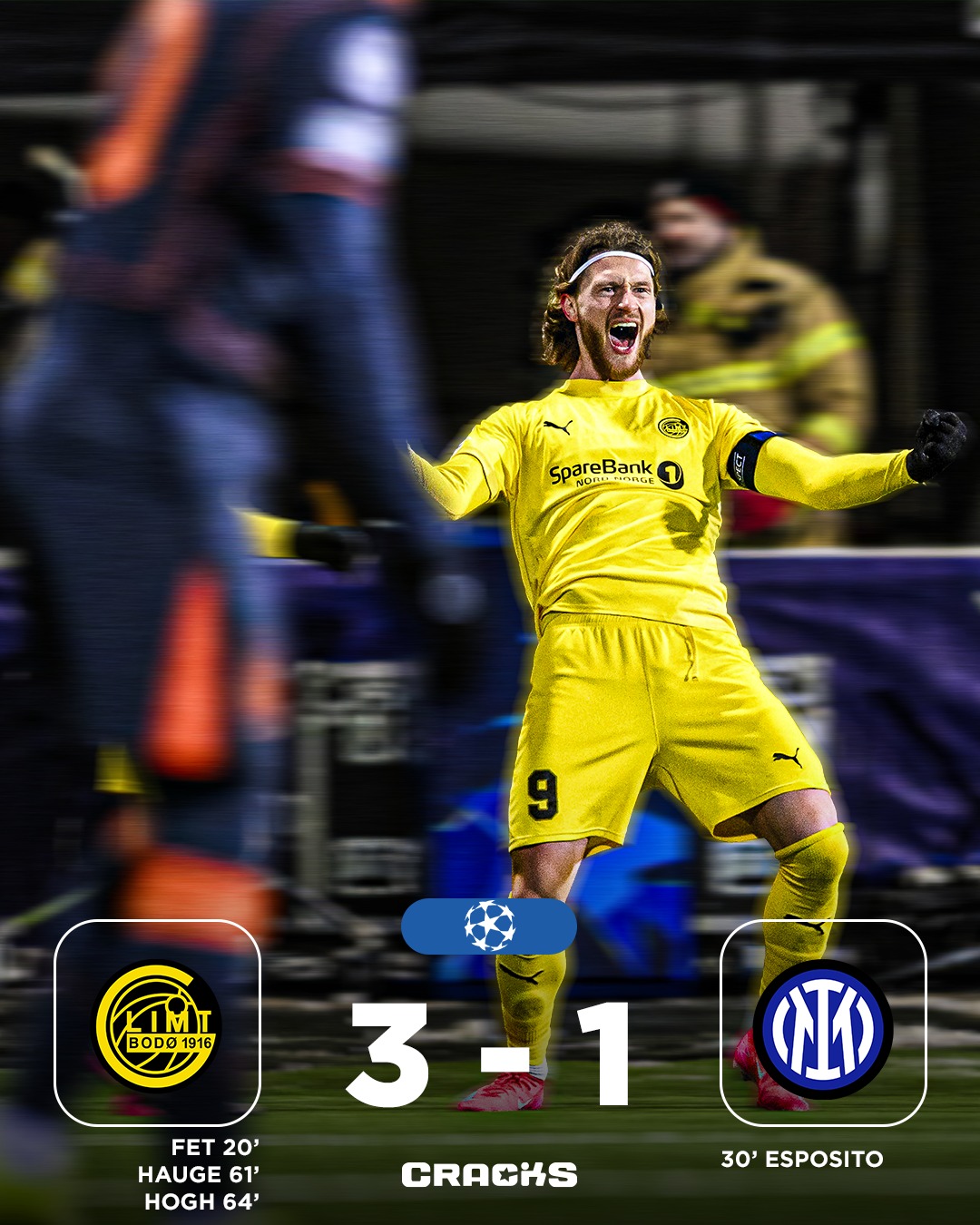 ➟ 𝙁𝙄𝙉𝘼𝙇 | Bodø/Glimt 3-1 Inter de Milán

𝐁𝐎𝐎𝐌. ¡Bodø quiere seguir haciendo historia!

Play-offs Ida 🗓 | Champions League 🇪🇺