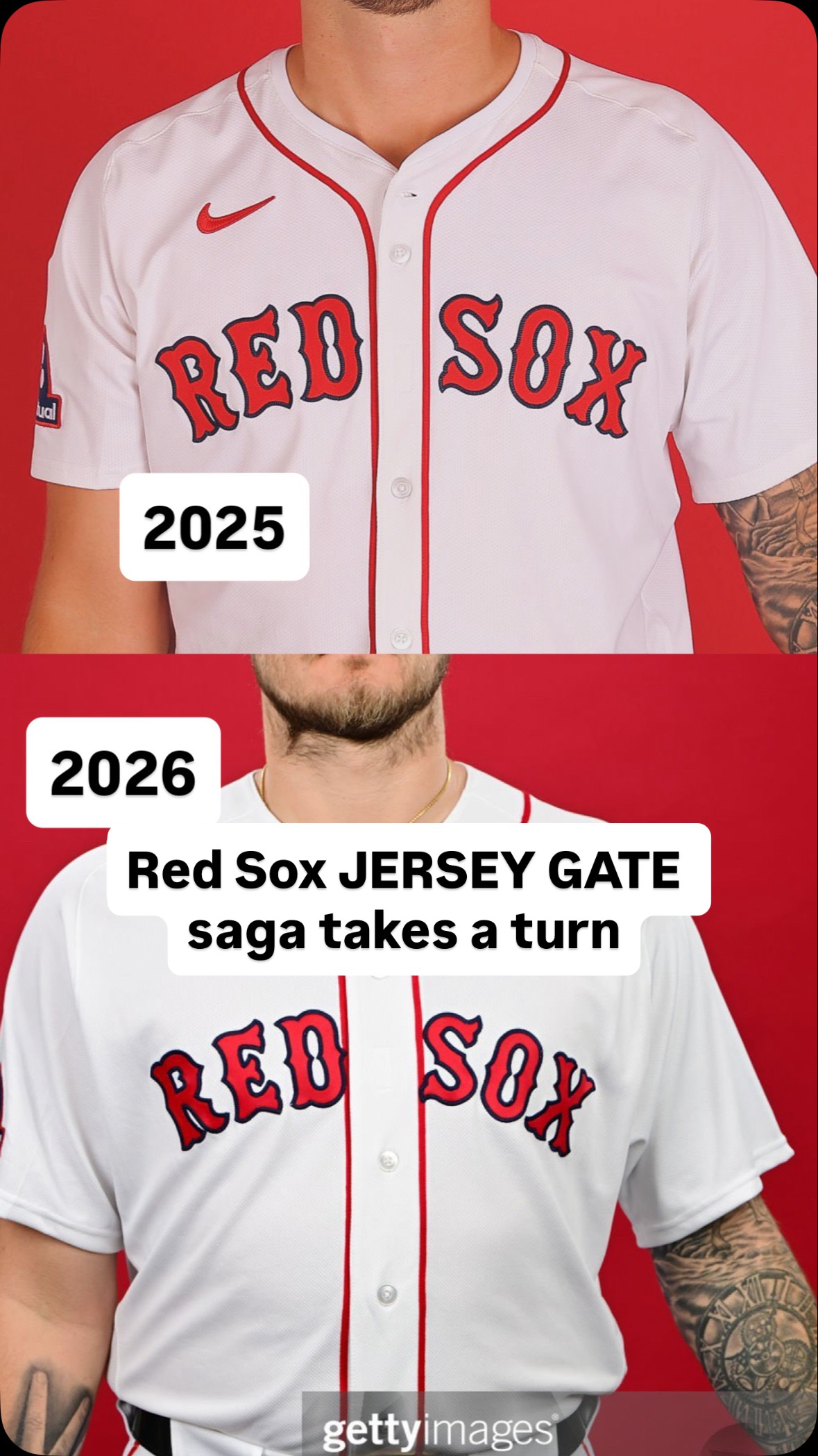 The Red Sox are going back to the old jerseys and Fanatics was not happy with their original tweet 😭 #MLB #bostonredsox #uniswag #baseballjerseys #redsox