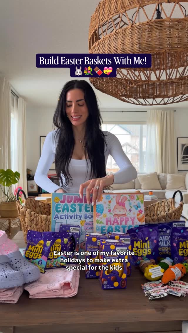 #Ad Building Easter baskets for my kids is one of my favourite traditions 💜 And this year I’m adding something new: the NEW Cadbury Caramel Buttons Easter egg! It’s a creamy, chocolatey hollow egg with caramel buttons inside, the perfect little Easter treat for gifting or sharing 🐰✨ @cadburycan #Cadbury