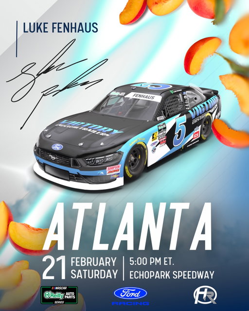 His 🍑 is back in the seat! 

@superluke04 will race the @victory_custom_trailers Ford Mustang in the @nascaroreillyap Bennett and Transportation 250 at @echoparkspeedway this Saturday at 5 ET! Tune in on the CW! @nascaronthecw 

#echoparkspeedway #oreillyseries #nascardesign #paintscheme @roushyatesengines @fordracing