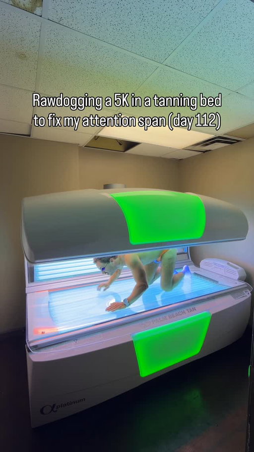 Running a 5K a tanning bed to fix my attention span #running #runner #comedy #5k #funny