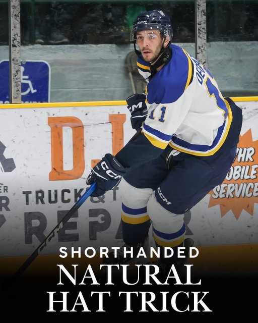 Despite the loss, Nick DeGrazia had a special evening. 

A NATURAL HAT TRICK. 🎩 🎩 🎩 
All on the penalty kill. 🤯