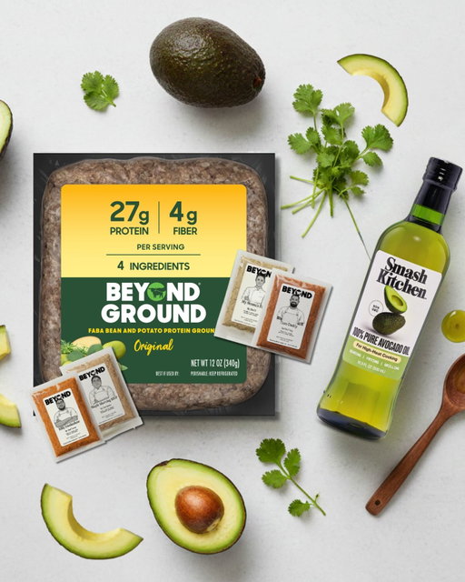 Clean protein, perfected with avocado oil. We’re celebrating our 4-ingredient Beyond Ground and the introduction of our signature spice packs - created by Beyond chefs - by giving away 100 bottles of Smash Kitchen’s 100% Pure Avocado Oil.

With 27g of protein, 4g of fiber and just 4 ingredients, Beyond Ground is the ultimate blank canvas for your tacos, bowls, soups and salads. We’re making your cooking experience even more enjoyable by giving 100 lucky winners the perfect avo oil for that signature Beyond Ground sizzle.

How to Enter:

1. Follow @beyondmeat & @smashkitchen 
2. Like this post.
3. Tag a friend who loves a clean, high protein, fiber-packed meal. 

The Goods: 100 winners will receive one bottle of Smash Kitchen Avocado Oil.

This giveaway is open to all U.S. residents 18+ years of age. No purchase necessary to enter or win. Giveaway starts 2/19/2026 at 9:30 AM PST and ends 2/26/2026 at 11:59 PM PST. Winner will be chosen at random and contacted by @BeyondMeat only (beware of spam accounts!). Prizes are not redeemable for cash. This contest is not affiliated with Instagram.