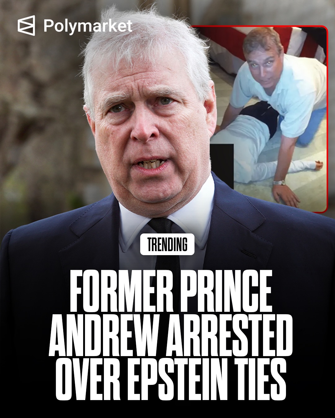 Andrew Mountbatten-Windsor, formerly known as Prince Andrew, was arrested Thursday in England on suspicion of misconduct in public office, an unprecedented event in modern British royal history. He is the brother of King Charles III and the son of the late Queen Elizabeth II.

The arrest relates to allegations that Andrew sent confidential government trade information to Jeffrey Epstein in 2010, when Andrew was serving as Britain’s special envoy for international trade. 

Traders predict a 78% chance he’s released by Feb 22nd.