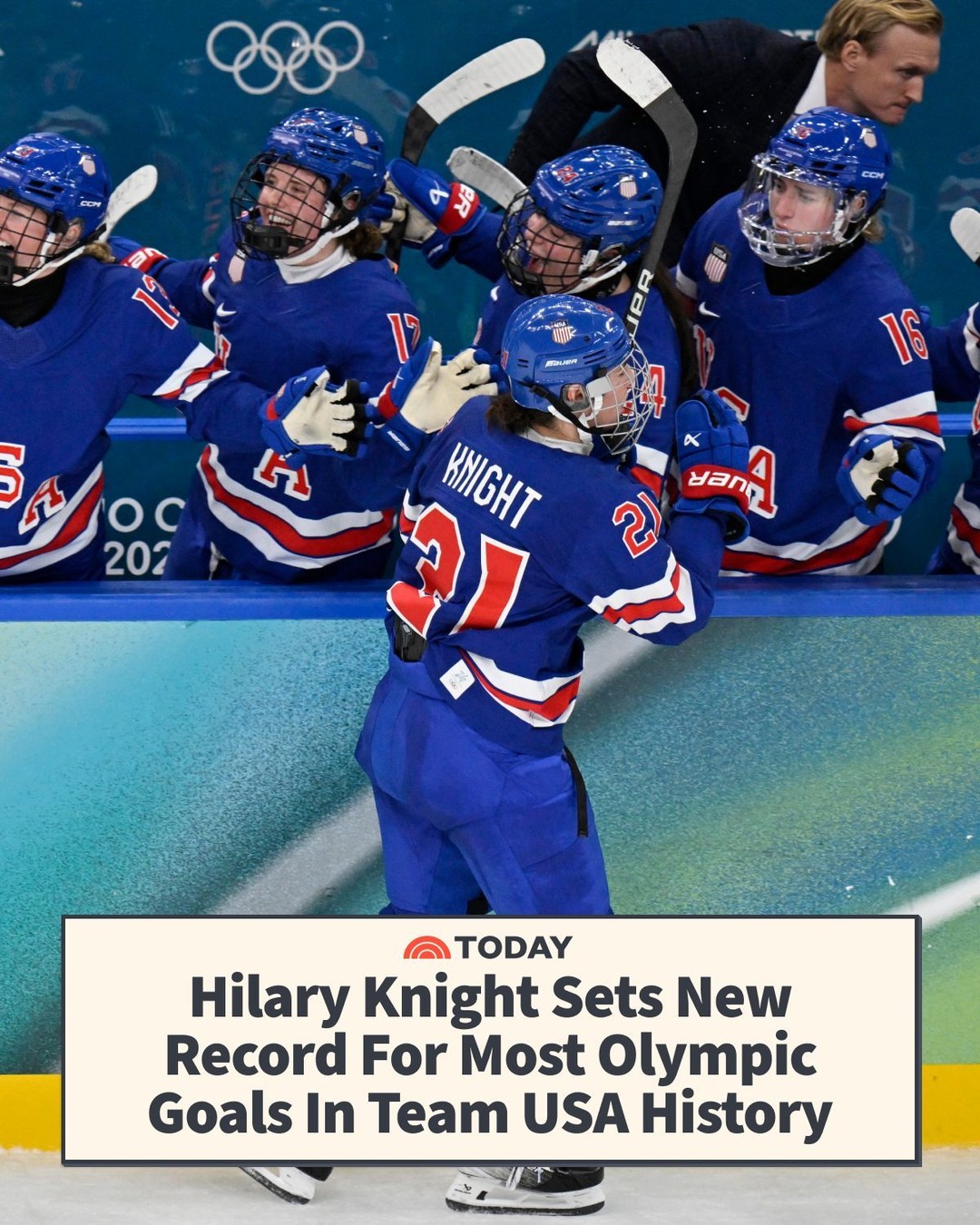 CAPTAIN AMERICA!!!

With just over 2 minutes left, Team USA captain Hilary Knight ties the gold medal game with Team Canada, we’re going into OT on @NBC and @peacock. 

Knight scored her first Olympic goal during the Games in Vancouver and now, 16 years later, as she competes in her final Olympics, she's scored more goals than any other American in Olympic history.

📸: Getty Images