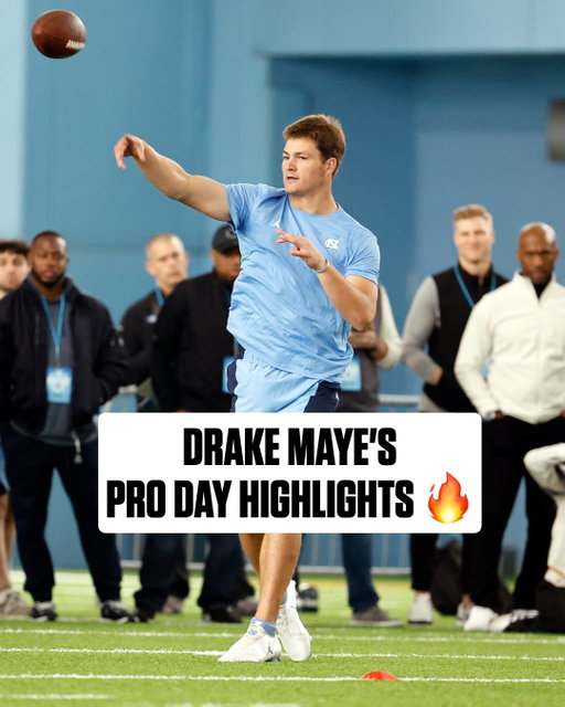 @drake.maye showcased his abilities at his 2024 Pro Day 🙌

📸: Karl B DeBlaker/AP