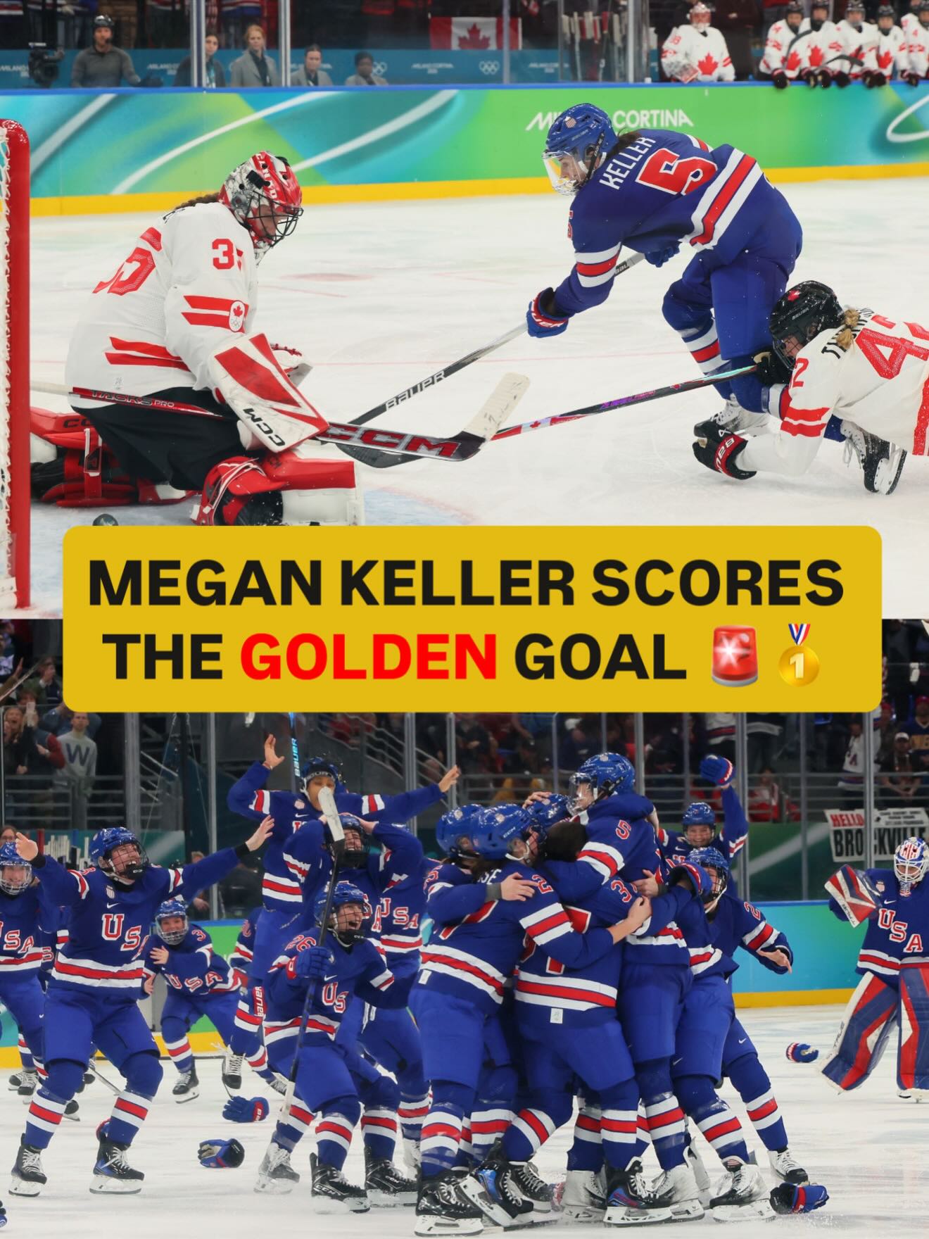 MEGAN KELLER, YOU ARE THE GOLDEN GOAL SCORER 🔥🇺🇸🥇 #teamusa #olympics #hockey #megankeller