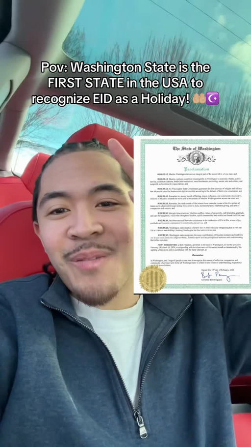 Washington State is the FIRST STATE to recognize Eid as a Holiday! Alhamdulillah 🤲🏼☪️

#explore #explorepage #igreels #reels #eid