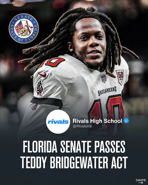 The Florida Senate has passed the Teddy Bridgewater Act👀

Follow @RivalsDotCom for High School News, Scores, Schedules, Rankings and Data