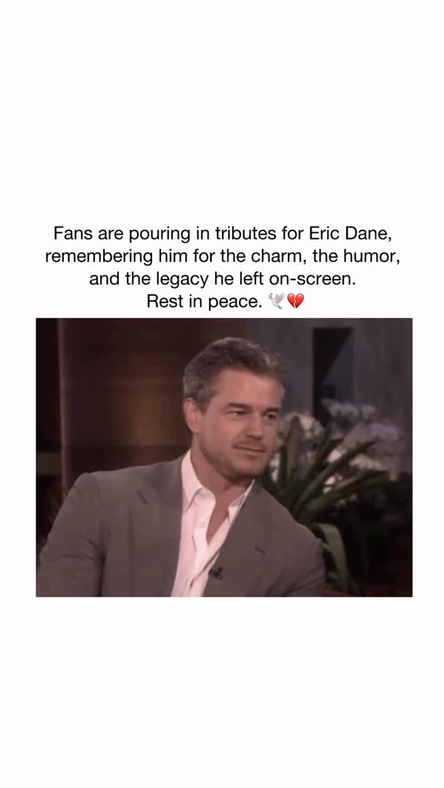 Eric Dane — forever “McSteamy” to a whole generation — has reportedly passed away at 53 after battling ALS. 🕊️

The news is hitting fans hard because he wasn’t just a character people loved… he was that presence: effortless charm, real emotion, and the kind of energy that made every scene feel bigger.

From Grey’s Anatomy to Euphoria, he stayed unforgettable on screen — and the tributes flooding in right now show just how many people grew up with him, crushed on him, and rooted for him.

Rest easy, Eric. 💔

 #news #reels #ericdane