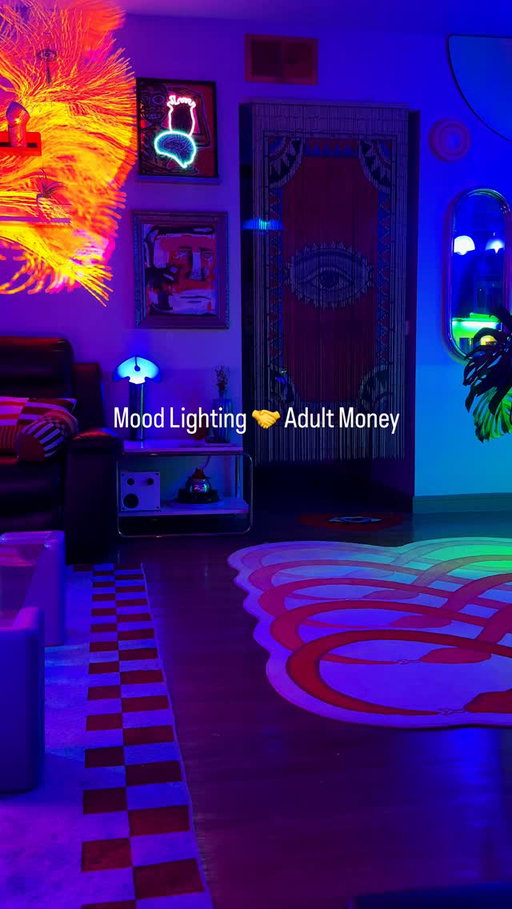 Mood lighting isn’t extra, It’s in someways like emotional infrastructure. Adult (ish) money built the apartment, but my Colors built the nervous system regulation. 🧞‍♂️💜

If your space doesn’t shift your mood when the sun goes down… you’re under-lit & I’m ready to argue! 😝

mood lighting, apartment decor, colorful interiors, maximalist apartment, ambient lighting ideas, layered lighting design, statement lamp decor, eclectic interior styling, LED room lighting, apartment glow up, cozy night aesthetic, modern home design, bold apartment decor, creative lighting setup, aesthetic living space, dopamine inspired decor, home styling inspiration, interior design trends

#ApartmentDecor
#InteriorDesign
#LightingDesign
#MaximalistDecor
#RoomMakeover