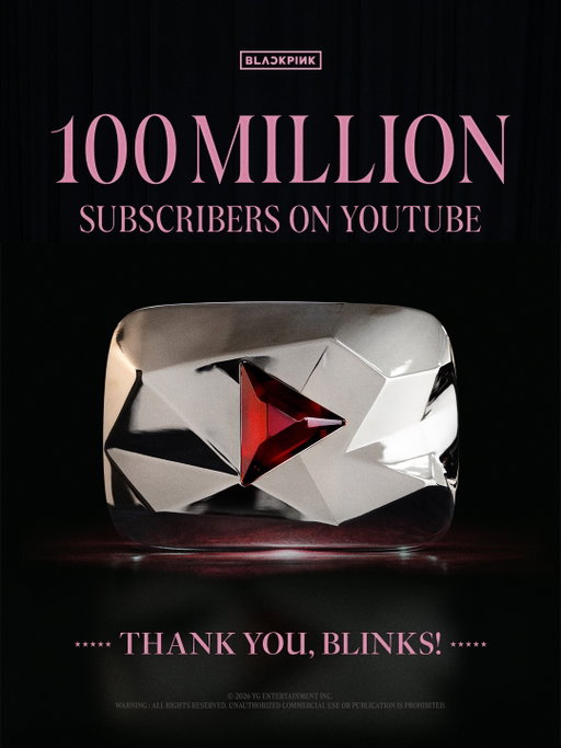 BLACKPINK HITS 100 MILLION SUBSCRIBERS ON YOUTUBE

#BLACKPINK #블랙핑크 #100MILLION #YOUTUBE #YG