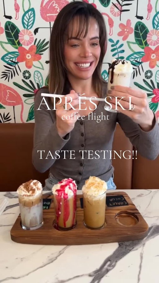don’t take our word for it, come taste test yourself🤭
.
☕️Chalet Cocoa (dirty cocoa, fluff cup, mocha, toasted marshmallow)
🐰Snow Bunny (coconut, white mocha)
🚠Alpine Amaretto (almond, vanilla, caramel)
❄️Irish Dessert (Irish cream, mocha, vanilla, sweetened condensed milk)
.
✨all flights come iced with oat milk and yummy whipped cream toppings! Naturally gluten free, can be made dairy free upon request. No substitutions. All drinks available for individual purchase, hot or iced in all sizes✨
.
✨ available at both locations✨
.
📍27 B St, Hampton, NH. (free street parking available on surrounding streets and lots.)
📍56 Lincoln St, Exeter, NH. (Parking lot located rear of building and surrounding streets.)
⏰Exeter open everyday 7-3. 
⏰Hampton winter hours: Thurs-Mon, 7-3.
🖥️ www.flamingoscoffeebar.com