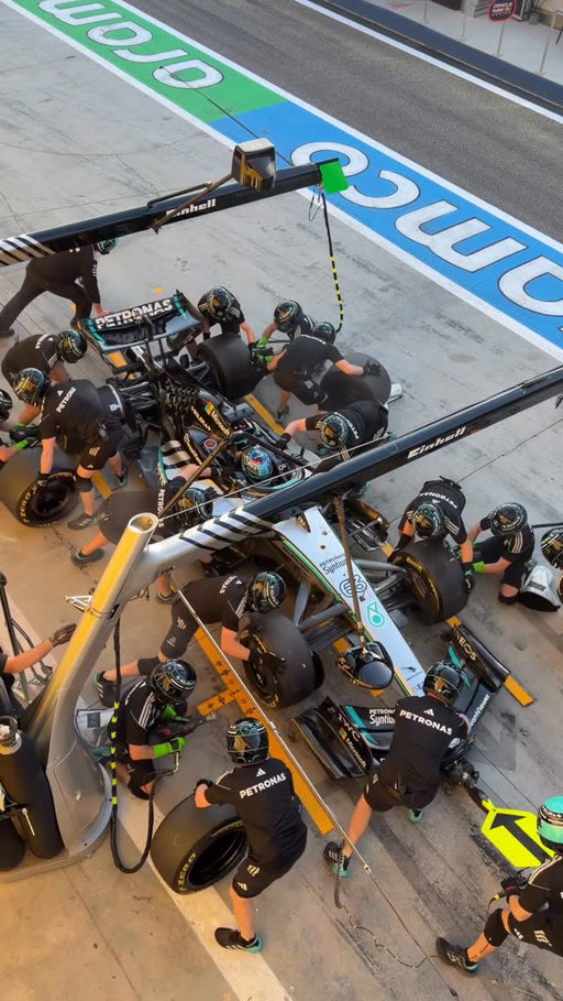 Box. Box. Pit stop practice in the desert 🔥🇧🇭
