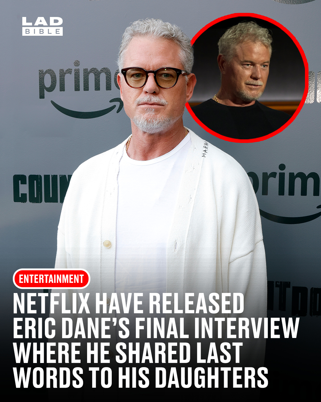 Eric Dane’s last ever interview is now streaming on Netflix as part of the platform’s series “Famous Last Words”. The Grey’s Anatomy star, best known as Dr. Mark Sloan, died on 19 February, nearly 10 months after being diagnosed with ALS. According to Netflix, the interview was “conducted under an agreement that the episode would only be aired after his death.”⁠
⁠
At the end of the episode, Dane speaks directly to his daughters, Billie and Georgia, saying: “These words are for you. I tried. I stumbled sometimes, but I tried… I want to tell you four things I’ve learned from this disease.” He urges them to “live now”, adding: “The present is all you have. Treasure it. Cherish every moment.”⁠
⁠
He also encourages them to “fall in love” with something that gives their life purpose, to choose their friends wisely, and to “fight with every ounce of your being, and with dignity… Fight until your last breath. This disease is slowly taking my body, but it will never take my spirit.”⁠
⁠
He signs off with: “Billie and Georgia, you are my heart. You are my everything. Good night. I love you. Those are my last words.” ❤️