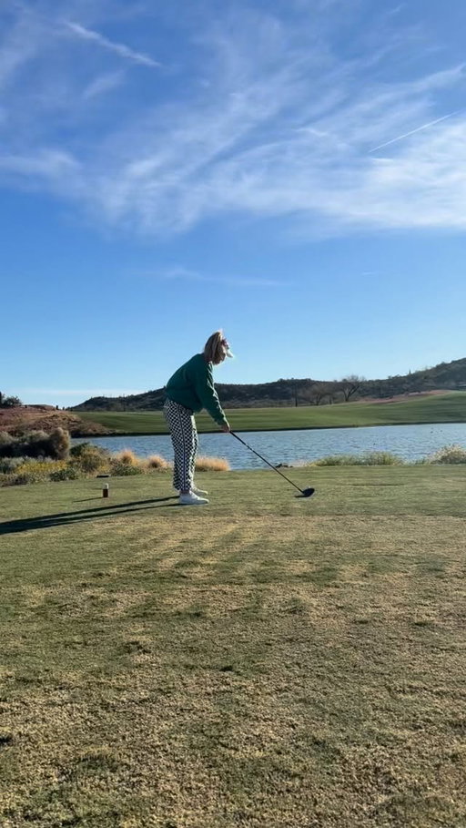 When the group behind you rolls their eyes at the pregnant lady about to tee off….but then 🚀