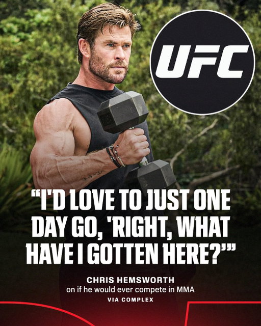 Chris Hemsworth said that he would be willing to compete in an MMA fight in the future 👀

Imagine Thor in the UFC 🔥 (via @chrishemsworth)