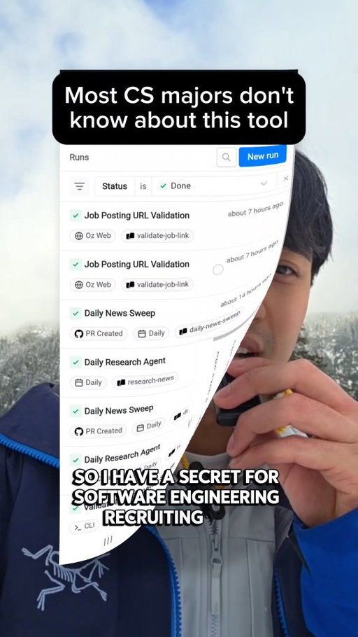 #warppartner Comment "Oz" and try it out yourself! 🔗 Warp commissioned this video so I could show you what cloud-based agentic software engineering looks like in 2026: human-in-the-loop, only when you want to. I use Oz to manage my SWE Recruiting Intel website.

Share this with your friends so they don't feel as lost on modern AI system design or tech recruiting. And comment "Oz" to get a link to try it out for yourself!

#oz #softwareengineer #sweintern