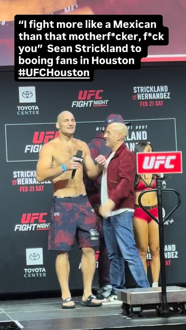 Sean Strickland sends message to fans booing him in Houston @stricklandmma
