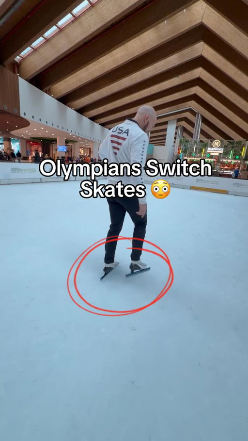 Olympic Figure Skater switch skates with Olympic speed skater 😂

#olympics #olympic #figureskating #speedskating #sports