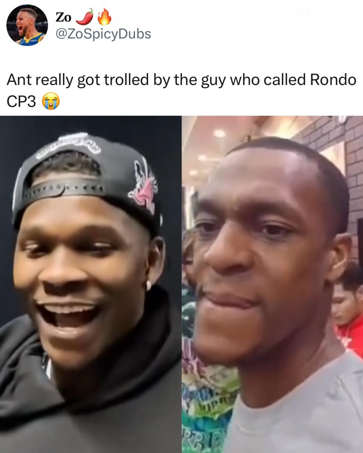 Ant remembered the Chris Paul meme lmao 😭 (via @iamgeraldhuston)