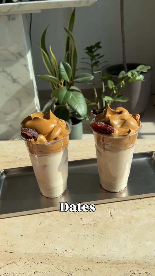 Dates and fluffy coffee recipe perfect for Ramadan vibes 

6–7 dates + milk (blend)
2-3 tbsp instant coffee + 2-3 tbsp honey + 3-4 tbsp hot water (whip until fluffy)

#coffeebro #dateslatte #fluffycoffee