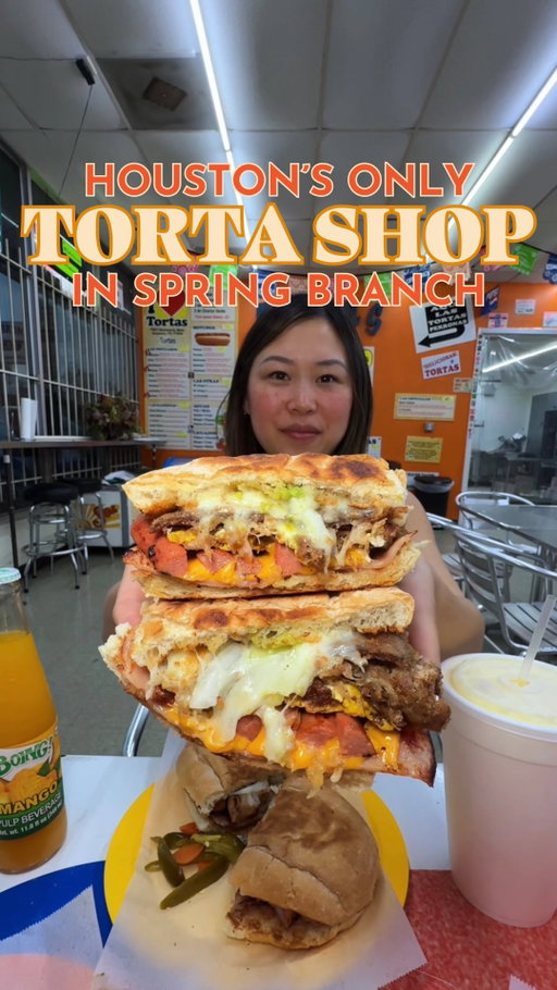 HOUSTON’S ONLY SPECIALTY TORTA SHOP 🥪 Did you know @tortas.perronas is the only torta-focused shop in Houston?! They serve Mexico City–style tortas with thin, perfectly toasted bread, layers of different meats, and absolutely no lettuce. 🥬 And y’all… it’s actually incredible. If you haven’t tried them yet, you need to!

They make all of their bread in-house and process their meats themselves, so the taste is one-of-a-kind. Our favorites were the Tortas Hawaiana and Chilanga!

While you’re there, you also HAVE to give their green chorizo a try! 🌮 They’re the only place in Houston that serves it, and the color is not from artificial dye! It’s actually from using fresh green Chiles, and it’s easily some of the best chorizo we’ve had! ✨

Fun fact: this is their second location. It used to be their meat-processing space, but so many people kept showing up asking for tortas that they decided to turn half of it into a dining area.

📌 SAVE THIS AND TAG SOMEONE WHO LOVES A GOOD TORTA!
——
📍: @tortas.perronas (Spring Branch, 7507 Hammerly Blvd) 

#houston #torta #houstonfood #visithouston #houstonfoodie