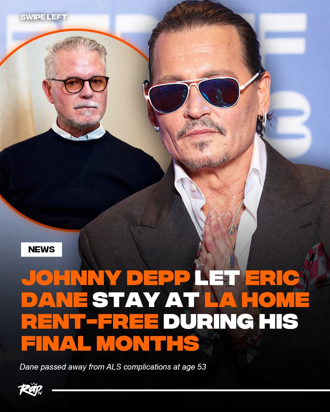 Eric Dane received a helping hand from Johnny Depp in the months leading up to his death.

Page Six reports that Depp allowed Dane to live “basically rent-free” in his LA residence while the ‘Grey’s Anatomy’ star was battling amyotrophic lateral sclerosis (ALS). Dane passed away from ALS complications on February 19.