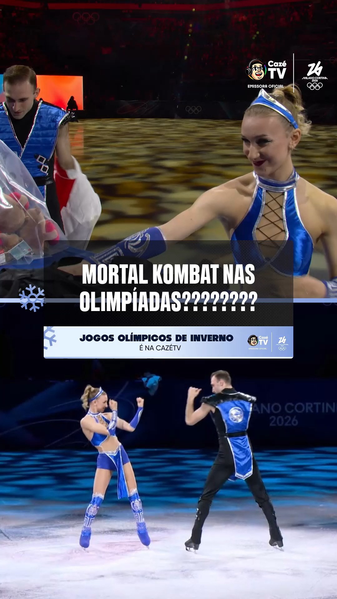 Não pensei que veria Mortal Kombat na patinação no gelo, mas era tudo que eu precisava 🙏🏻 SIMPLESMENTE KITANA E SUB-ZERO NOS JOGOS OLÍMPICOS DE INVERNO! 🤩🤩🤩

NO MAIOR PALCO DO ESPORTE, ELES SEGURARAM A EMOÇÃO E ENTREGARAM PROGRAMA COM PERSONALIDADE! Metelkina & Berulava, da Geórgia, não conquistaram medalha nos Jogos Olímpicos de Inverno de 2026 PORÉM ganharam esse momento de destaque na apresentação de gala! 💃🕺⛸️

CORRE QUE TÁ ROLANDO A ÚLTIMA APRESENTAÇÃO DE PATINAÇÃO ARTÍSTICA DOS JOGOS OLÍMPICOS DE INVERNO!!!! ESTAMOS AO VIVO AGORAAAA, VEMMMM! ✨❄️

#JogosOlímpicosDeInverno #TempoRealCazéTV #PatinaçãoArtística️