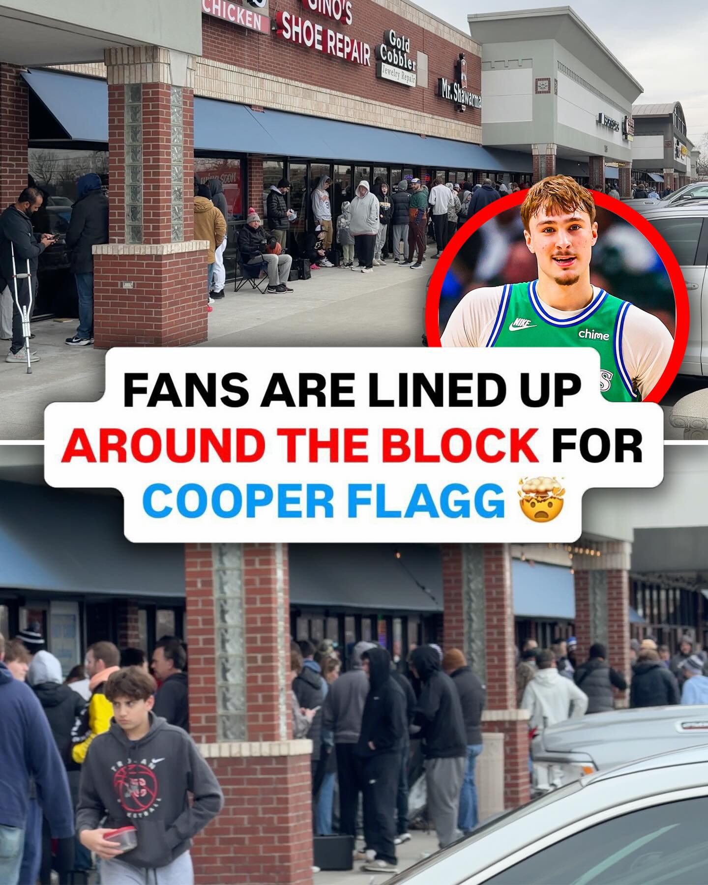 Collectors are lining up around the ENTIRE shopping center HOURS before Cooper Flagg’s appearance at @ballcardxchange 🔥🤯