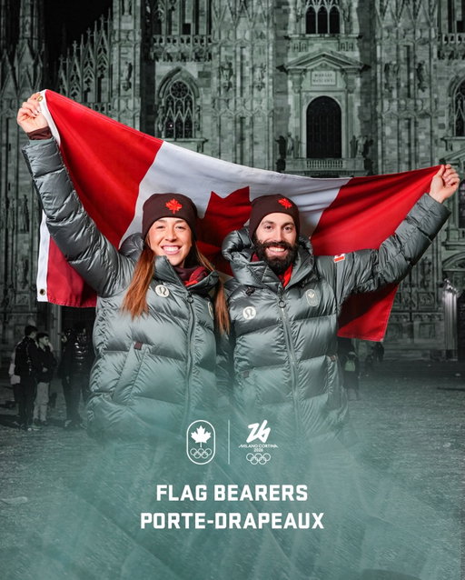 Long track speed skater Valérie Maltais, who won a gold and two bronze medals, and short track speed skater Steven Dubois, who won a gold and a silver, will have the honour of carrying the maple leaf into the historic Verona Arena on Sunday. 🇨🇦❤️

-
La patineuse de vitesse longue piste Valérie Maltais, médaillée d’or et double médaillée de bronze, et le patineur de vitesse courte piste Steven Dubois, médaillé d’or et d’argent, auront l’honneur de porter l’Unifolié dans les mythiques arènes de Vérone dimanche.🇨🇦❤️