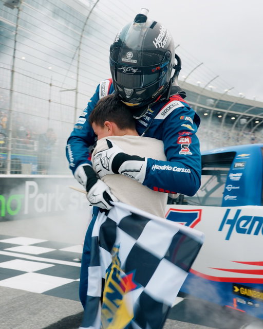 No. 68🏁 Pumped that @brextonbusch finally got to be here, I know this one means a LOT to him! Thx for being my wingman @carsonhocevar.👊🏻

#RowdyNation #nascar