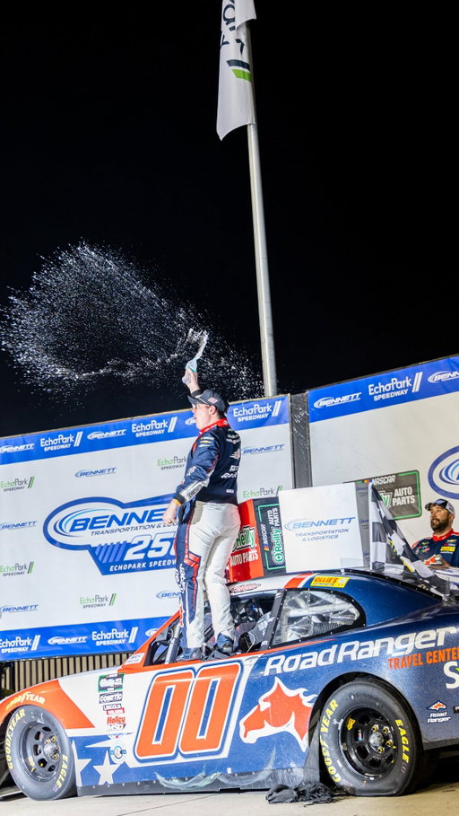 Soak it all in. You’re officially a @nascaroreillyap winner, Sheldon! 🏆

@sheldoncreed | #Bennett250