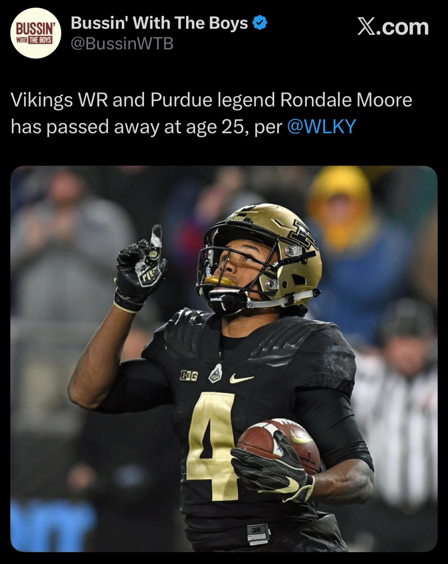 Former Purdue WR Rondale Moore has passed away at age 25.