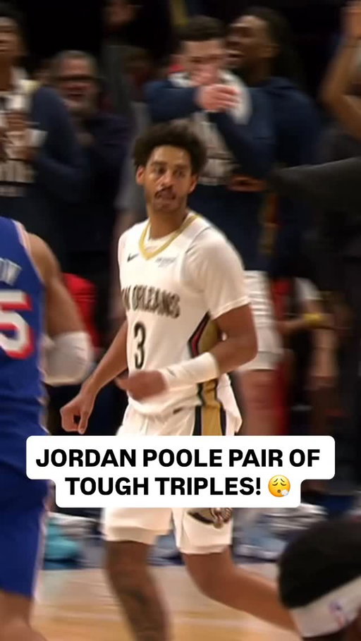 @jordan_poole HEATS UP with a pair of tough threes in the 4Q! 🔥 PHI/NOP • NBA League Pass • <link in bio>