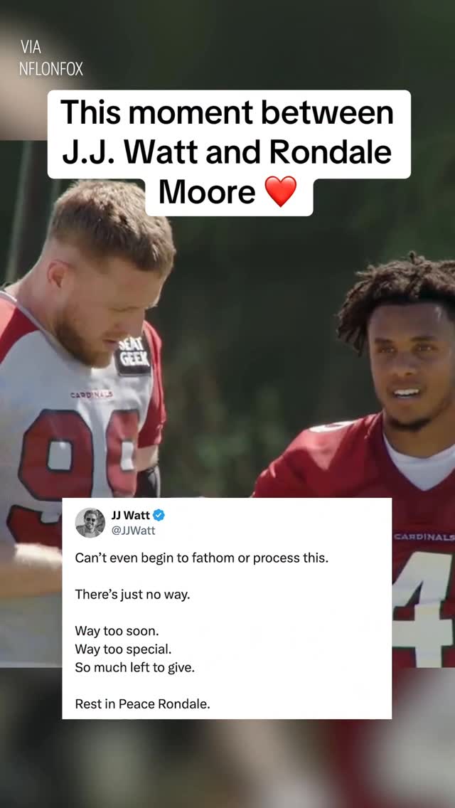 J.J. Watt posts a message after hearing about the passing of former teammate Rondale Moore.

(via @nflonfox)