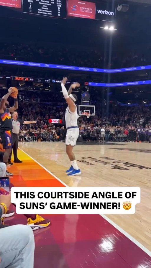 Courtside view of @jalen’s UNREAL game-winning buzzer-beater to seal it for the @suns in 2OT! 😱 (via @liamschrenk)