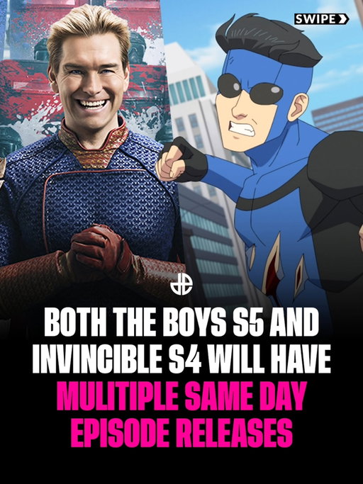 Prime Video is doubling down on superhero chaos with several same-day episode releases scheduled for both Invincible S4 and The Boys S5. 📺

📝 Amazon