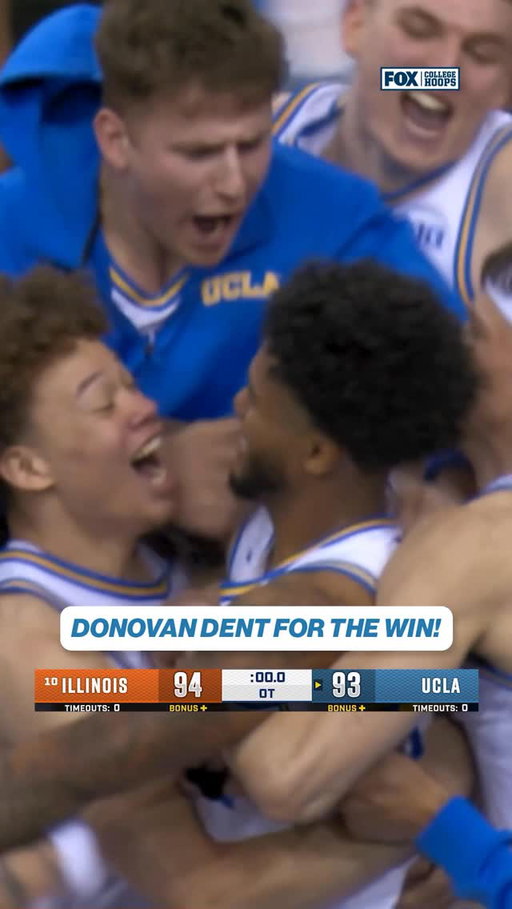 Donovan Dent goes coast to coast for the game winner at the buzzer! UCLA stuns No. 10 Illinois in Pauley Pavilion.